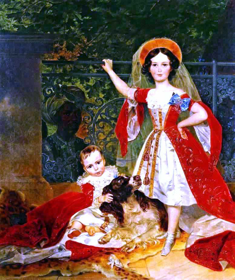 Karl Pavlovich Brulloff Portrait of Children of Volkonsky - Hand Painted Oil Painting