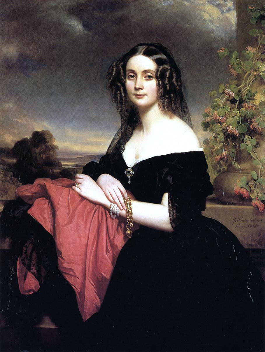 Franz Xavier Winterhalter Portrait of Claire de Bearn, Duchess of Vallombrosa - Hand Painted Oil Painting