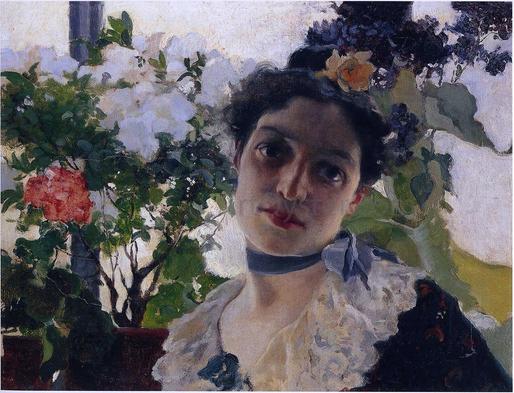Joaquin Sorolla Y Bastida Portrait of Clothilde - Hand Painted Oil Painting