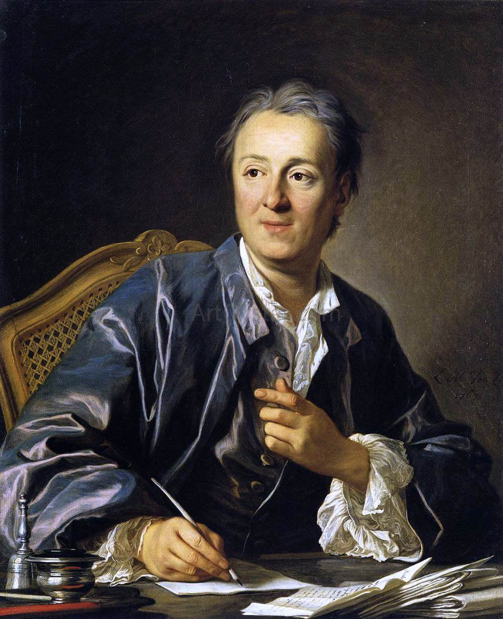 Louis Michel Van Loo Portrait of Denis Diderot - Hand Painted Oil Painting