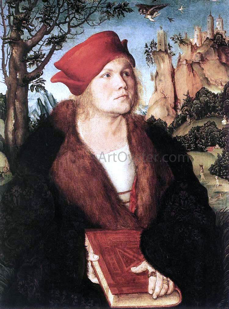 The Elder Lucas Cranach Portrait of Dr. Johannes Cuspinian - Hand Painted Oil Painting