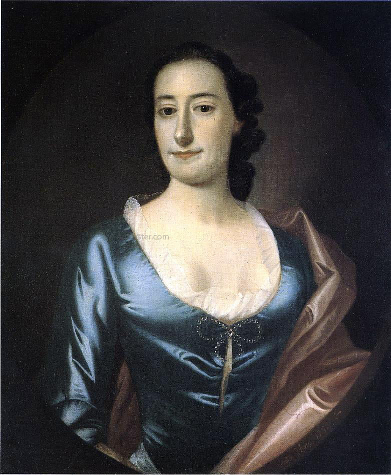 Jeremiah Theus Portrait of Elizabeth Prioleau Roupell - Hand Painted Oil Painting