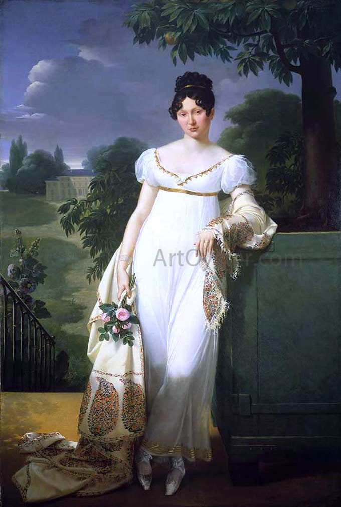Merry-Joseph Blondel Portrait of Felicite-Louise de Durfort, Marechale de Beurnonville - Hand Painted Oil Painting
