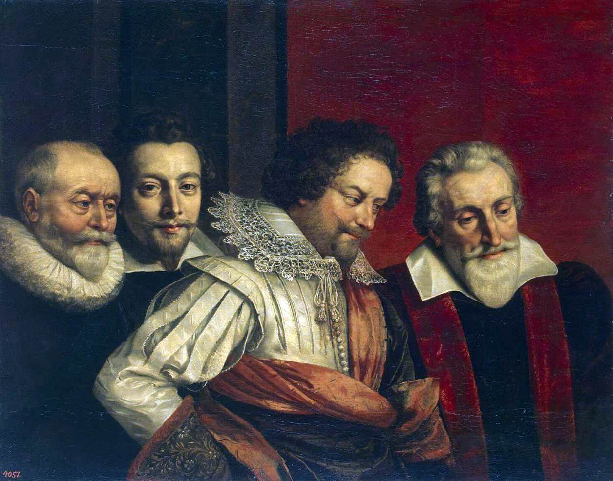 The Younger Frans Pourbus Portrait of Four Members of the Paris Council - Hand Painted Oil Painting
