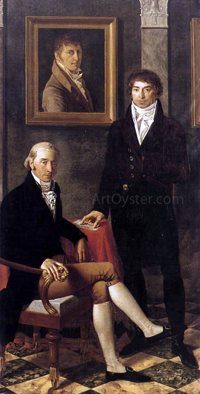 Joseph-Denis Odevaere Portrait of Francois Wynckelman, Francois van der Donckt and Joseph Odevaere - Hand Painted Oil Painting