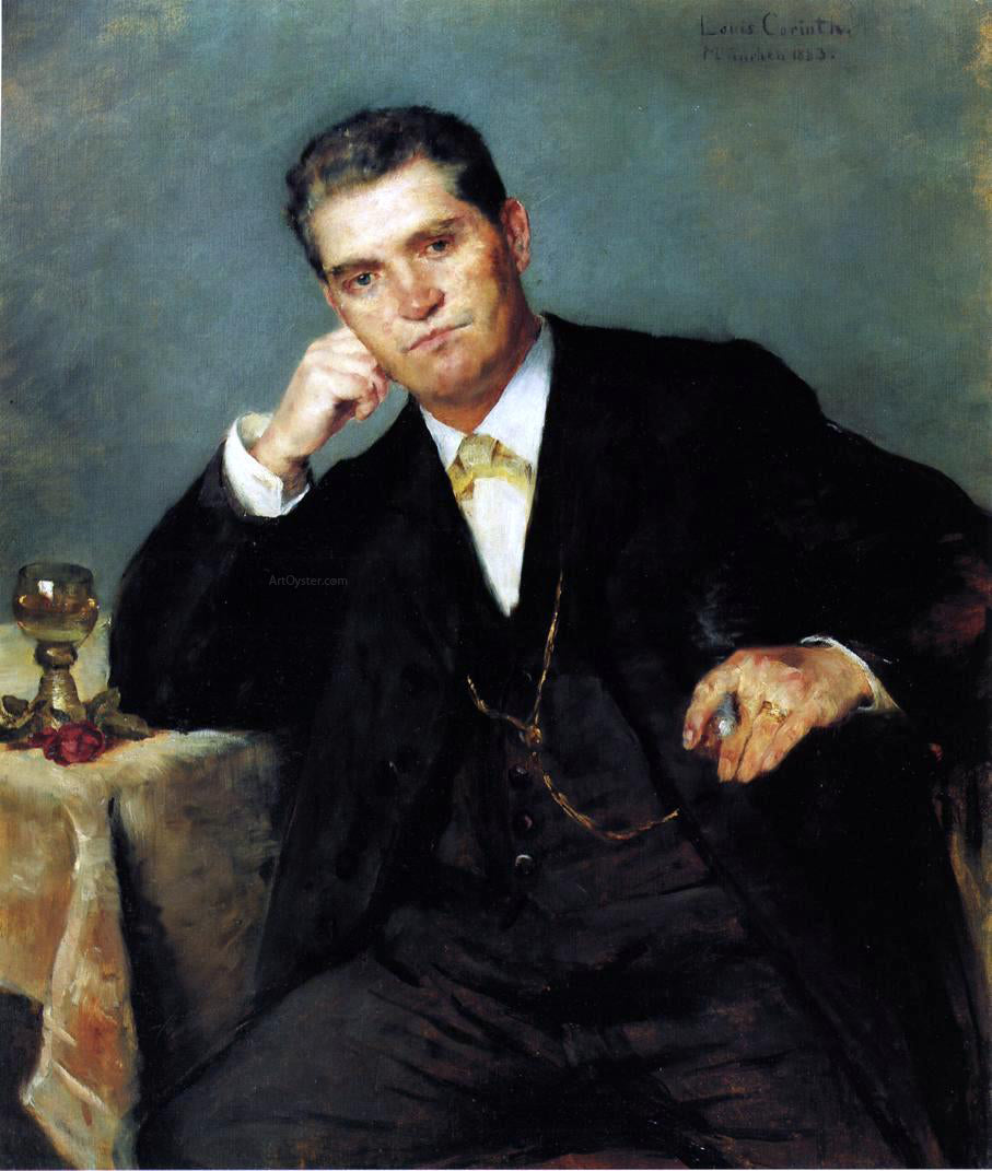 Lovis Corinth Portrait of Franz Heinrich Corinth with a Glass of Wine - Hand Painted Oil Painting