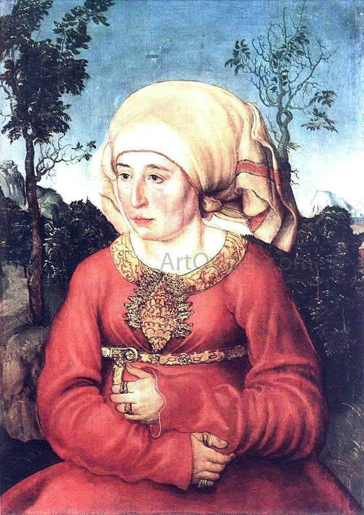 The Elder Lucas Cranach Portrait of Frau Reuss - Hand Painted Oil Painting