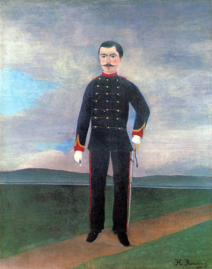 Henri Rousseau Portrait of Frumence Biche in Uniform - Hand Painted Oil Painting
