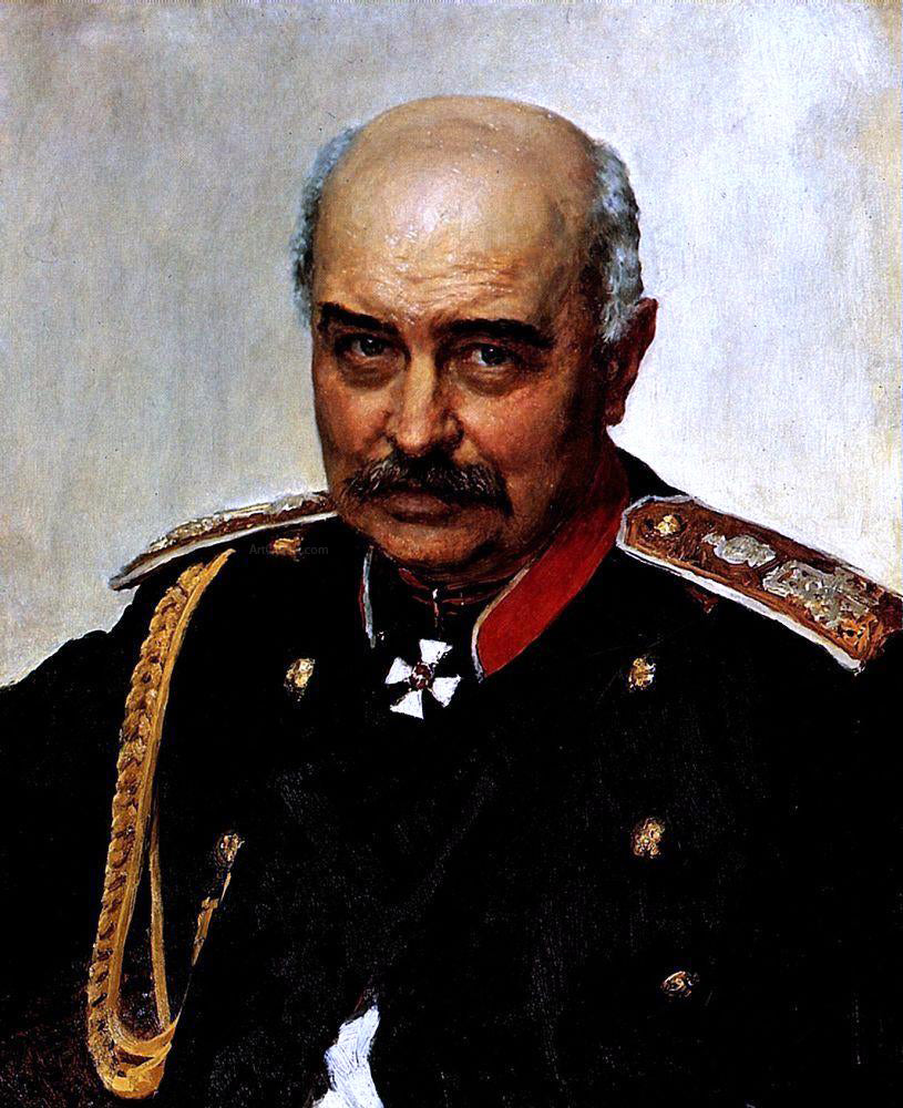  Ilia Efimovich Repin Portrait of general and statesman Mikhail Ivanovich Dragomirov - Hand Painted Oil Painting