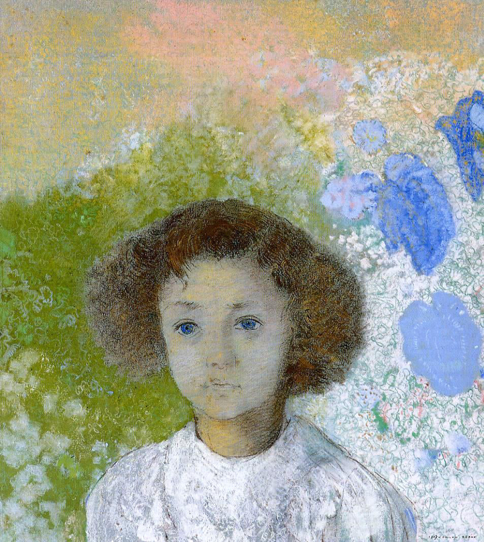Odilon Redon Portrait of Genevieve de Gonet as a Child - Hand Painted Oil Painting