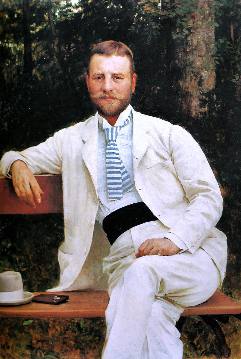  Vlaho Bukovac Portrait of Gustav Pongratz - Hand Painted Oil Painting