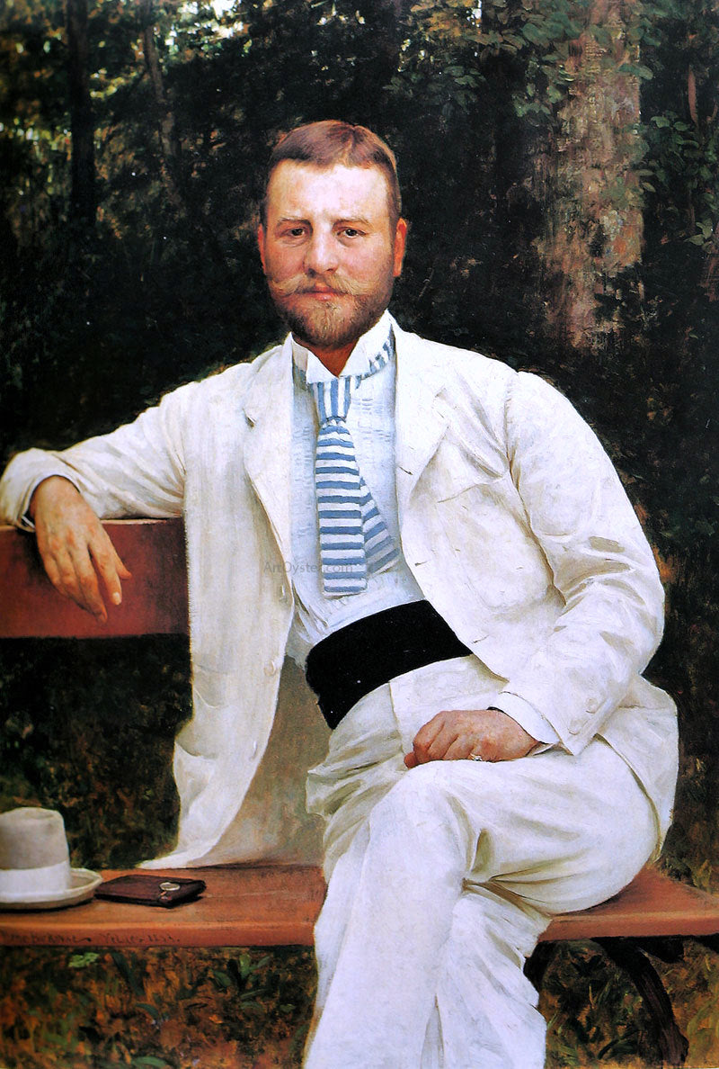 Vlaho Bukovac Portrait of Gustav Pongratz - Hand Painted Oil Painting