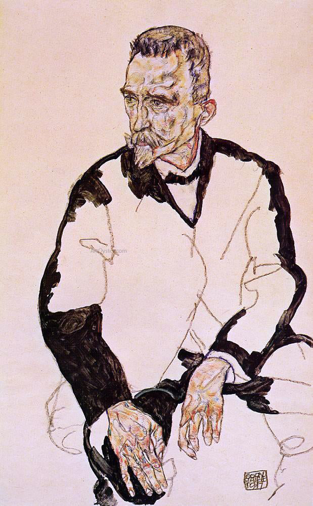 Egon Schiele Portrait of Heinrich Benesch - Hand Painted Oil Painting