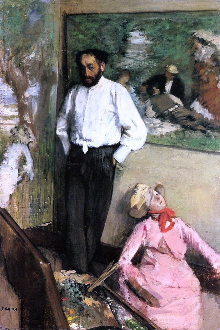 Edgar Degas Portrait of Henri Michel-Levy - Hand Painted Oil Painting
