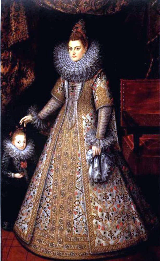 The Younger Frans Pourbus Portrait of Isabella Clara Eugenia of Austria with her Dwarf - Hand Painted Oil Painting