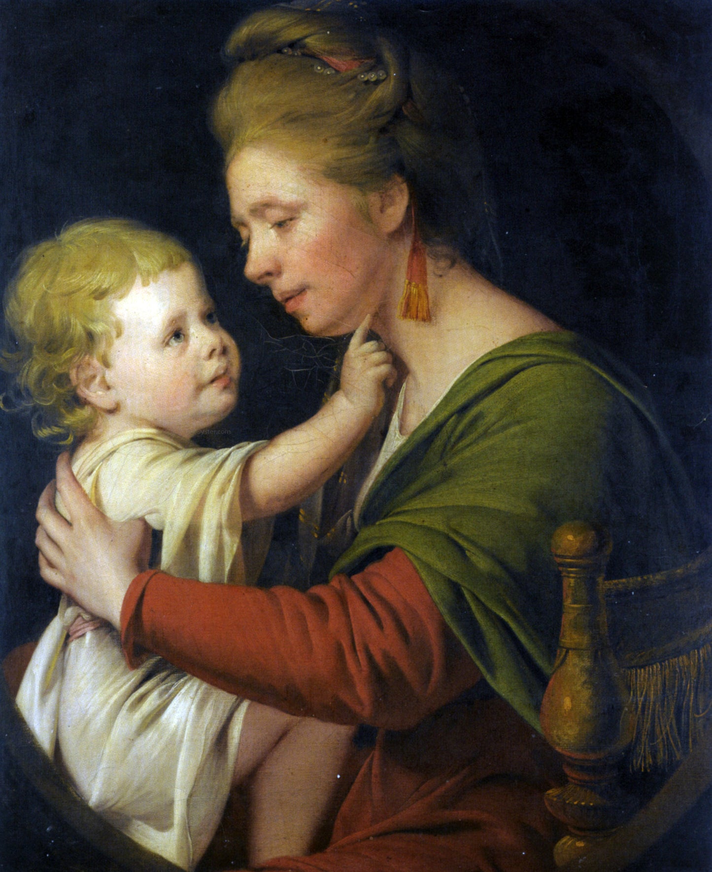 Joseph of Derby Portrait of Jane Darwin and her son William Brown Darwin - Hand Painted Oil Painting