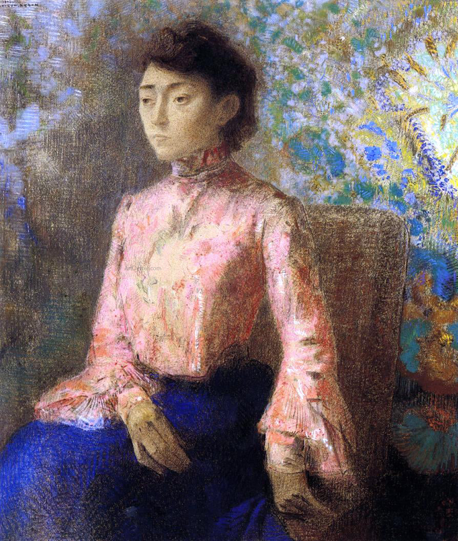 Odilon Redon Portrait of Jeanne Chaine - Hand Painted Oil Painting