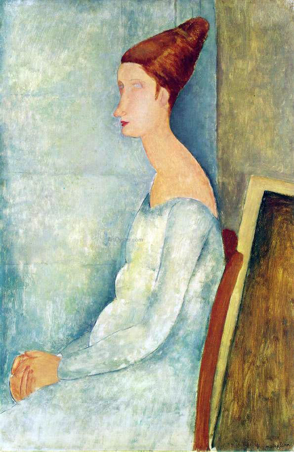  Amedeo Modigliani Portrait of Jeanne Hebuterne Seated in Profile - Hand Painted Oil Painting