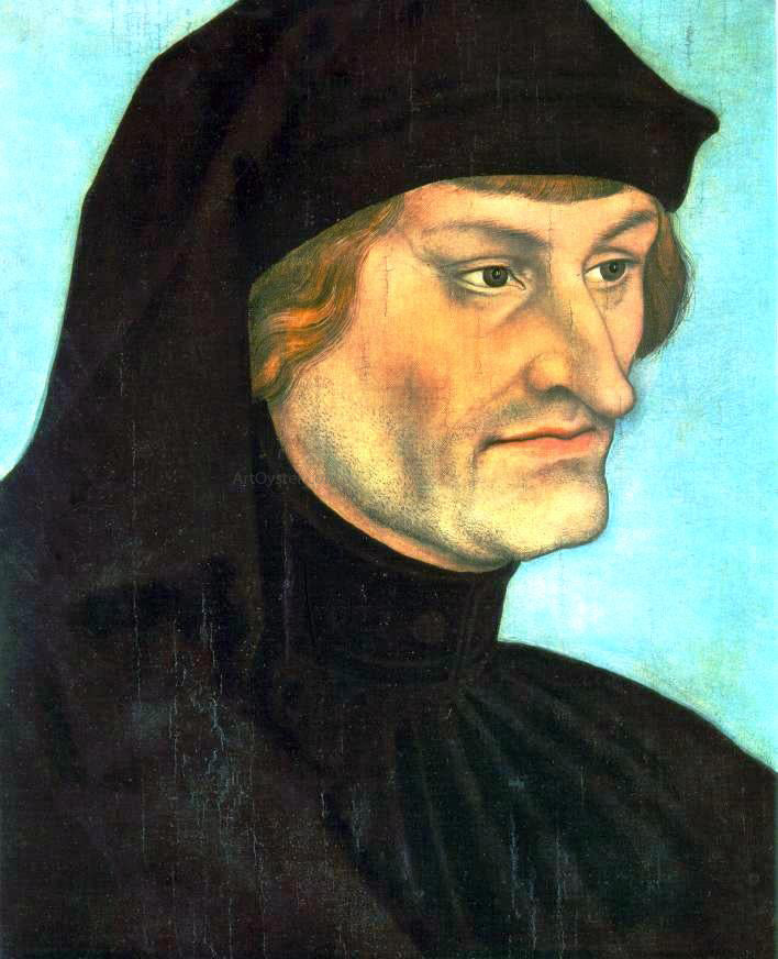 The Elder Lucas Cranach Portrait of Johannes Geiler von Kaysersberg - Hand Painted Oil Painting