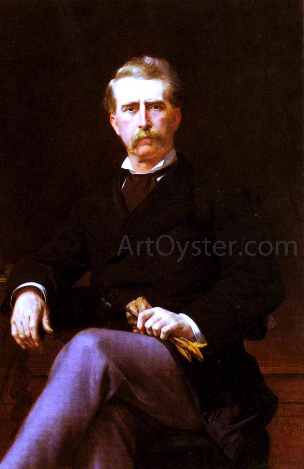 Alexandre Cabanel Portrait of John William Mackay - Hand Painted Oil Painting
