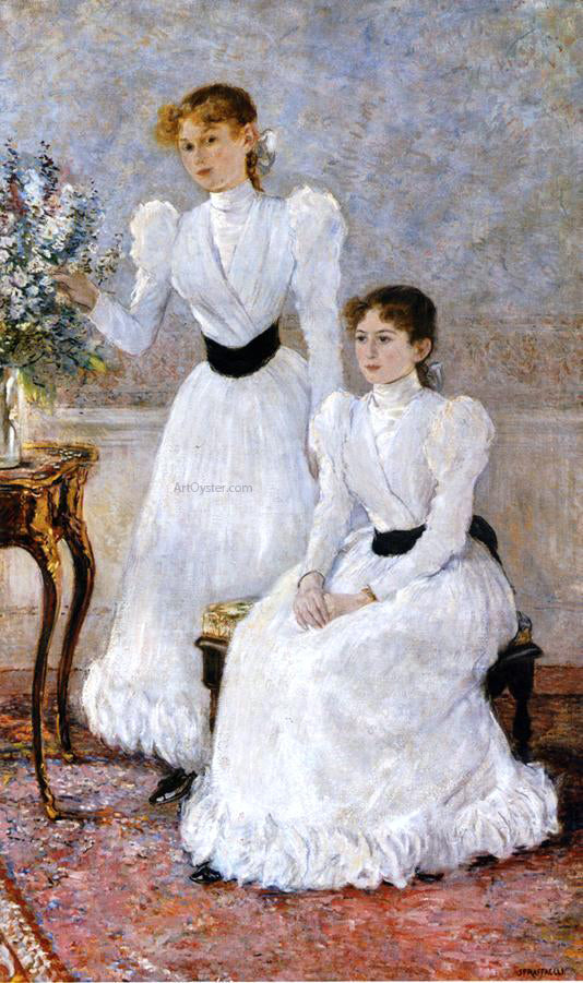 Jean-Francois Raffaelli Portrait of Judithy and Gabrielle - Hand Painted Oil Painting