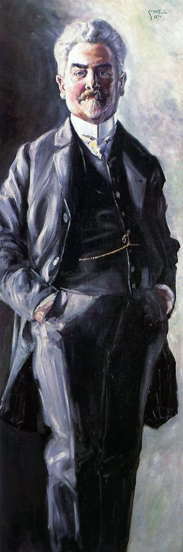  Egon Schiele Portrait of Leopold Czihaczek, Standing - Hand Painted Oil Painting
