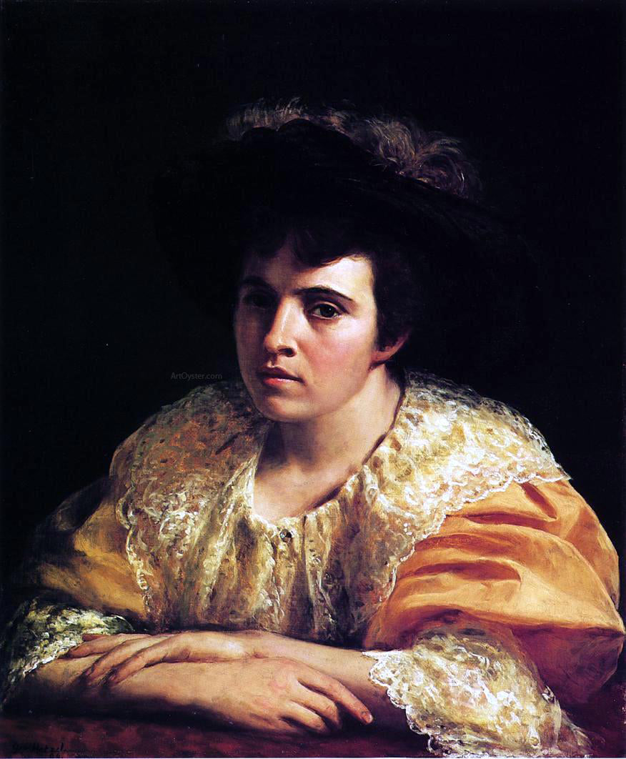 George Hetzel Portrait of Lila B. Hetzel - Hand Painted Oil Painting
