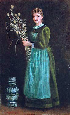 Arthur Hughes Portrait of Lucy Hill - Hand Painted Oil Painting