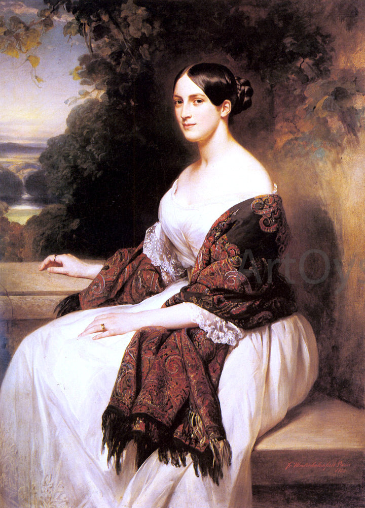  Franz Xavier Winterhalter Portrait of Madame Ackerman, the wife of the Chief Finance Minister of King Louis Philippe - Hand Painted Oil Painting
