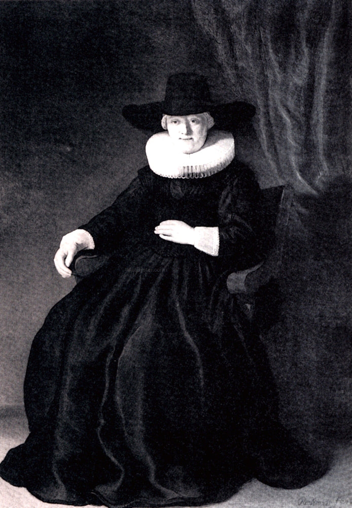 Rembrandt Van Rijn Portrait of Maria Bockenolle - Hand Painted Oil Painting