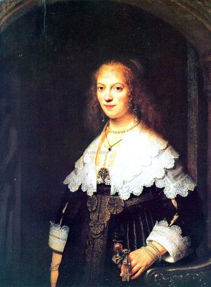 Rembrandt Van Rijn Portrait of Maria Tripp - Hand Painted Oil Painting