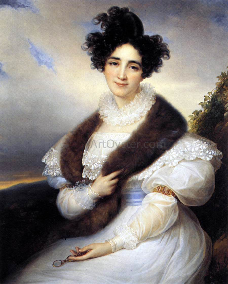  Francois-Joseph Kinsoen Portrait of Marie J. Lafont-Porcher - Hand Painted Oil Painting