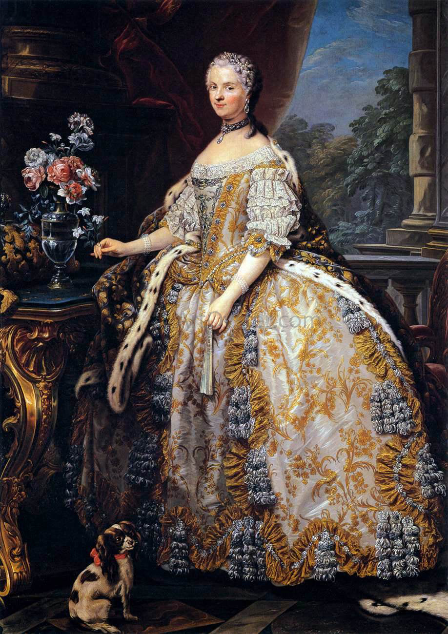 Carle Van Loo Portrait of Marie Leszczynska, Queen of France - Hand Painted Oil Painting