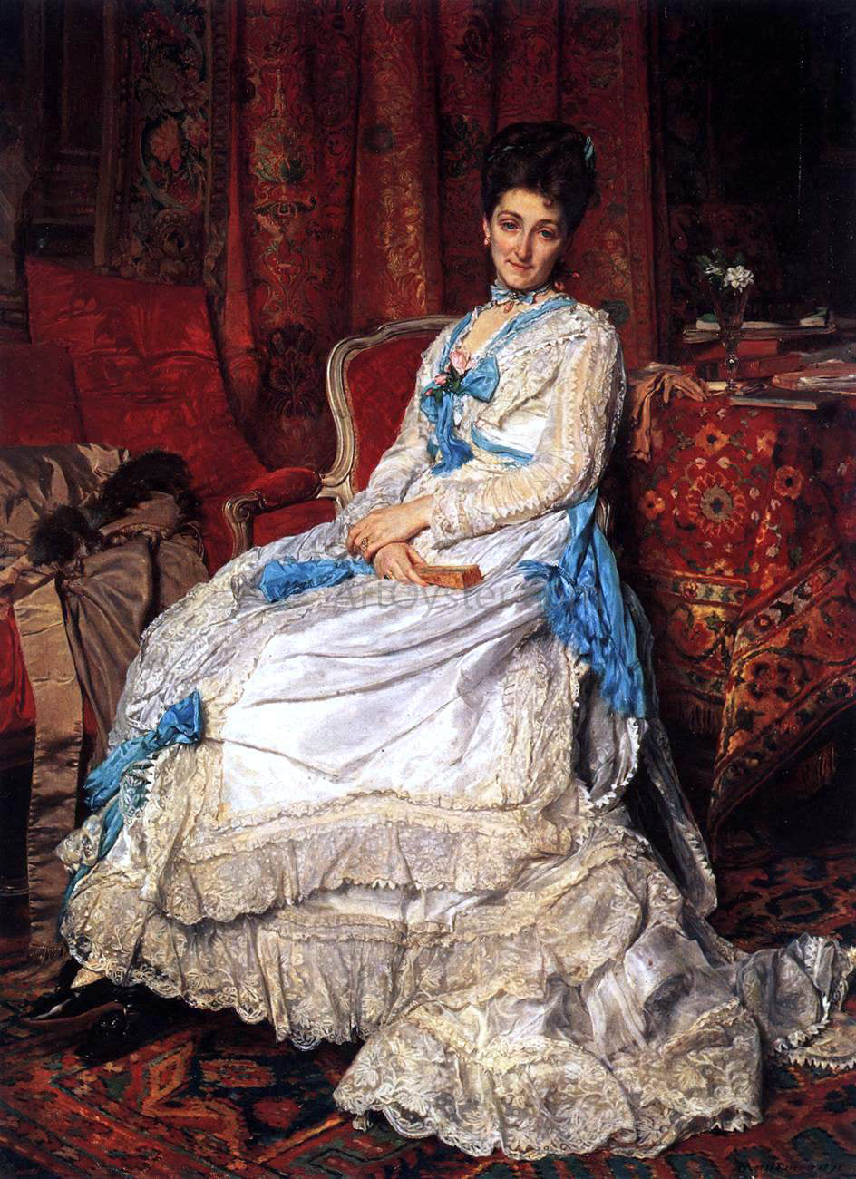  Jean-Louis Ernest Meissonier Portrait of Marquesa de Manzanedo - Hand Painted Oil Painting