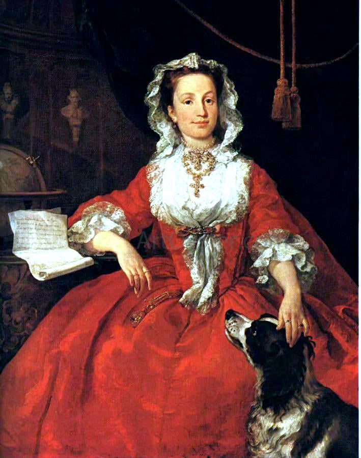 William Hogarth Portrait of Mary Edwards - Hand Painted Oil Painting
