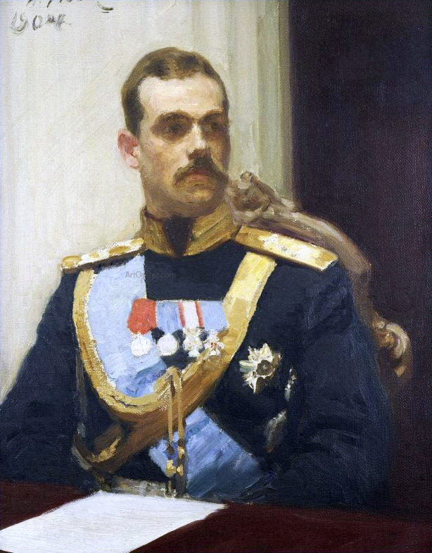  Ilia Efimovich Repin Portrait of Member of State Council Grand Prince Mikhail Aleksandrovich Romanov, Study - Hand Painted Oil Painting