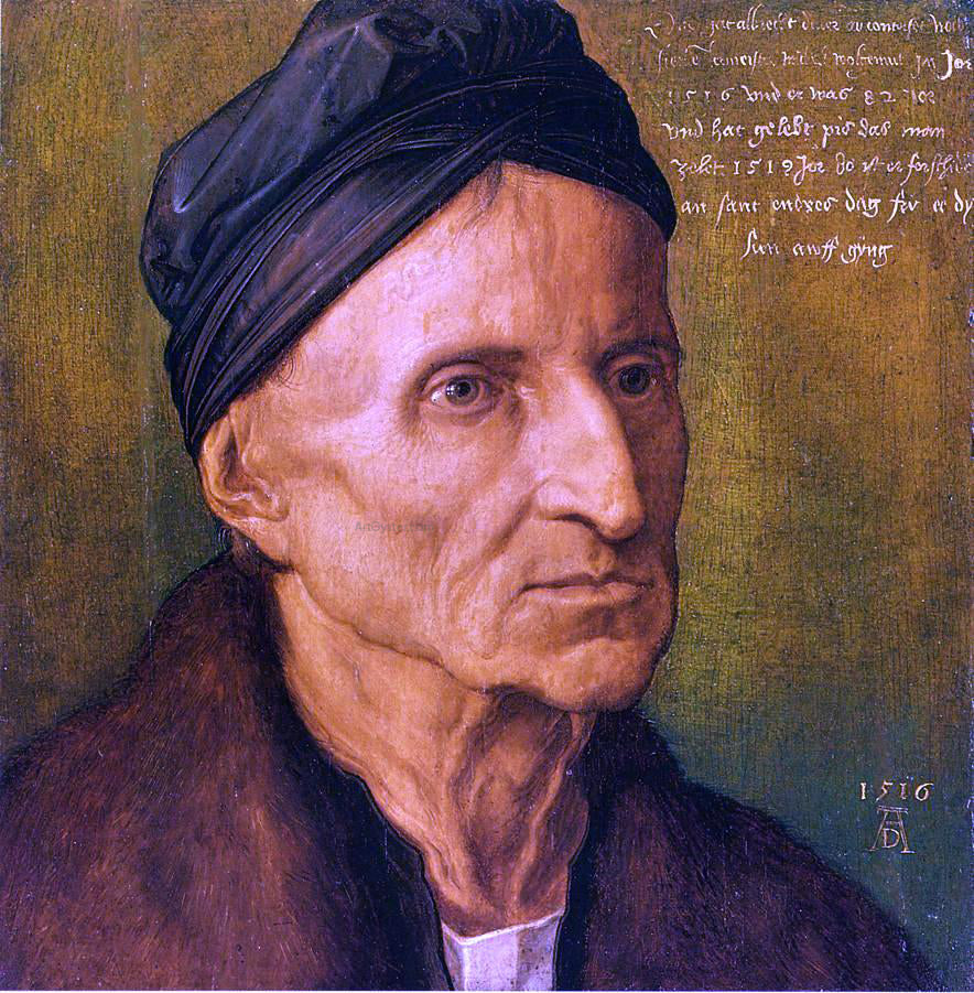 Albrecht Durer Portrait of Michael Wolgemut - Hand Painted Oil Painting