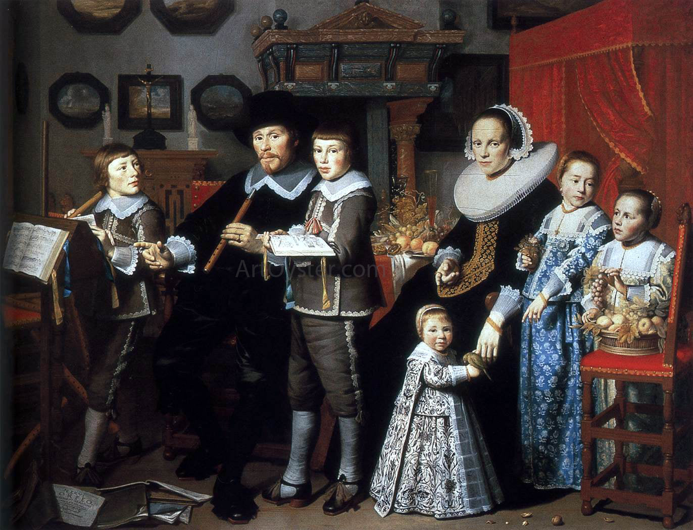 Hendrick Cornelisz Van Vliet Portrait of Michiel van der Dussen and His Family - Hand Painted Oil Painting
