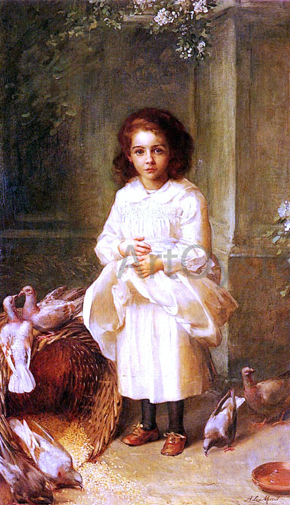 Anna Lea Merritt Portrait Of Miss Ethel D'arcy Aged 6 - Hand Painted Oil Painting