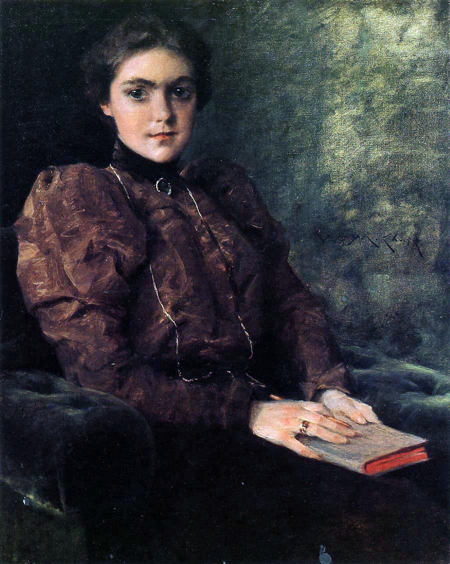 William Merritt Chase Portrait of Miss F. Deforest (also known as A Lady in Brown) - Hand Painted Oil Painting