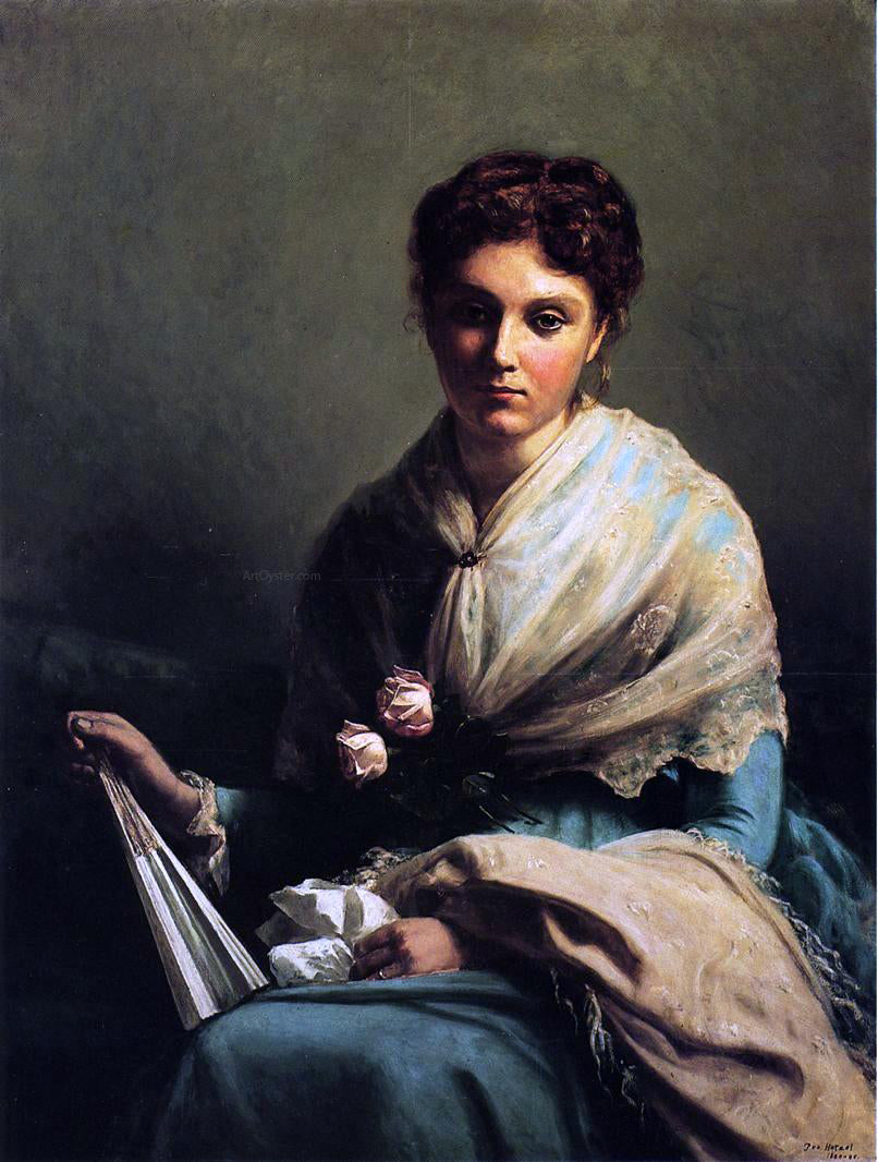 George Hetzel Portrait of Miss Helen Leslie Myers (Mrs. William Allen) - Hand Painted Oil Painting