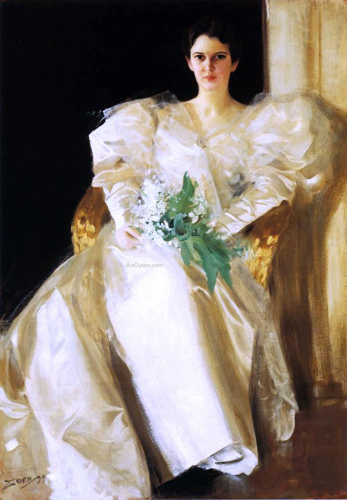 Anders Zorn Portrait of Mrs. Eben Richards - Hand Painted Oil Painting