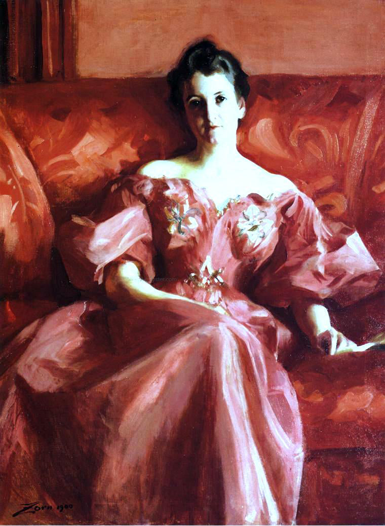 Alfred Emile Leopold Stevens Portrait of Mrs. Howe (nee Deering) - Hand Painted Oil Painting