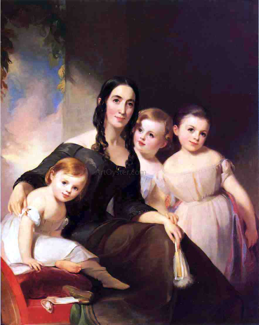 Thomas Sully Portrait of Mrs. James Robb and Her Three Children - Hand Painted Oil Painting