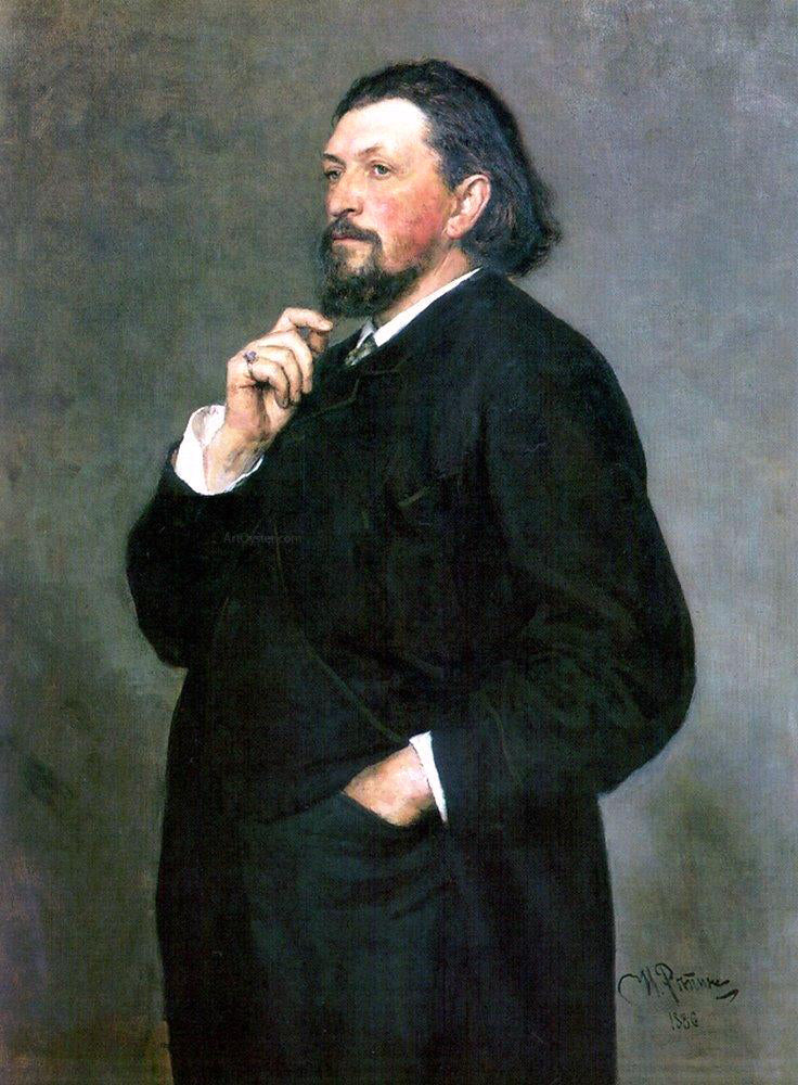 Ilia Efimovich Repin Portrait of Music Editor and Patron Mitrofan Petrovich Belyayev - Hand Painted Oil Painting
