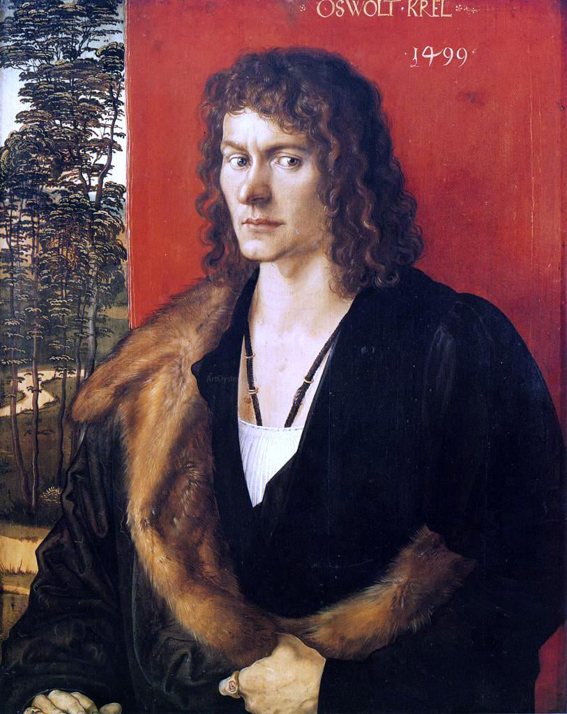 Albrecht Durer Portrait of Oswolt Krel - Hand Painted Oil Painting