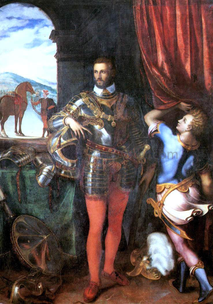 Giulio Campi Portrait of Ottavio Farnese - Hand Painted Oil Painting