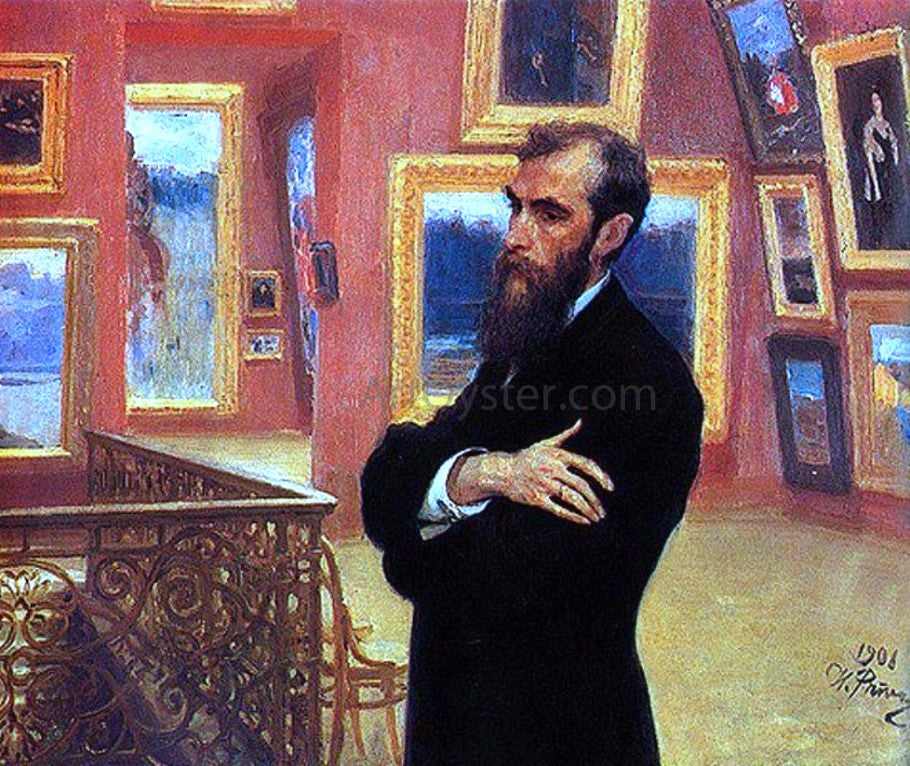 Ilia Efimovich Repin Portrait of Pavel Tretyakov, Founder of the Tretyakov Gallery - Hand Painted Oil Painting