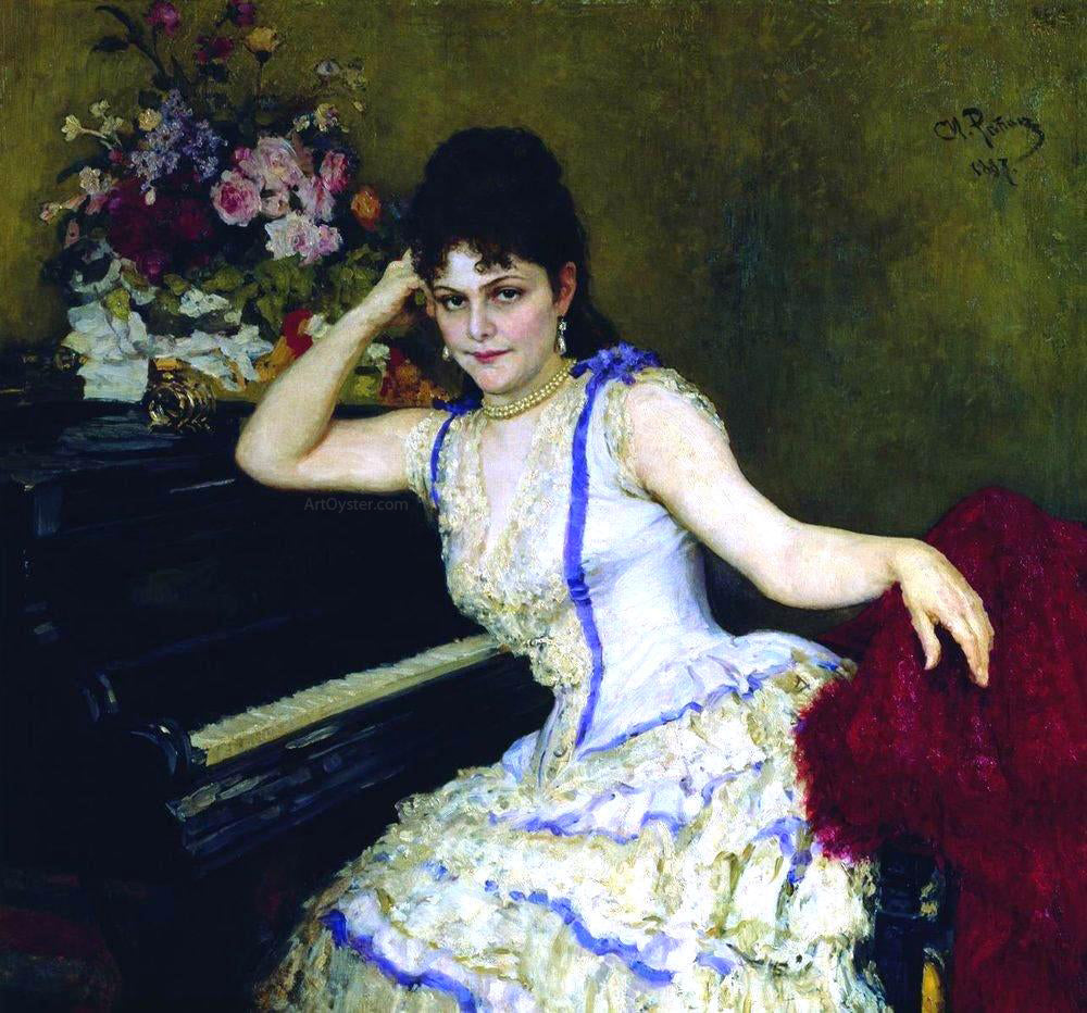 Ilia Efimovich Repin Portrait of Pianist and Professor of Saint-Petersburg Conservatory Sophie Menter - Hand Painted Oil Painting