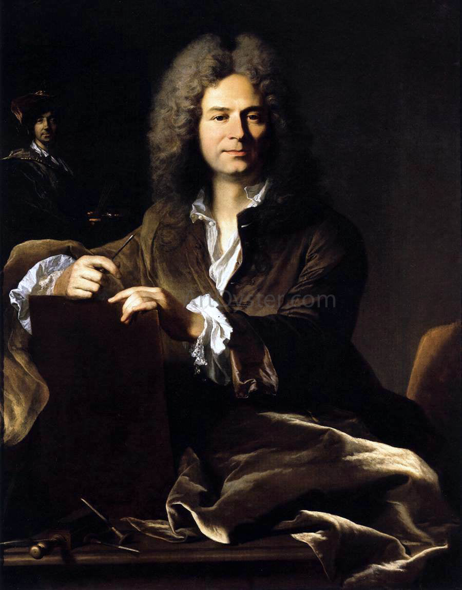 Hyacinthe Rigaud Portrait of Pierre Drevet - Hand Painted Oil Painting